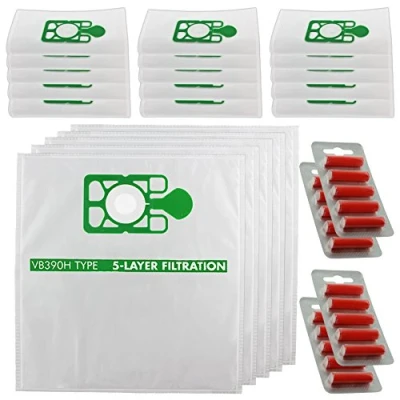 Image of SPARES2GO Cloth Hoover Bags compatible with Numatic Henry Micro HVR200M 22 XTRA HVX200a Turbo HVR200T Vacuum Cleaners (Pack of 20 + Fresheners)