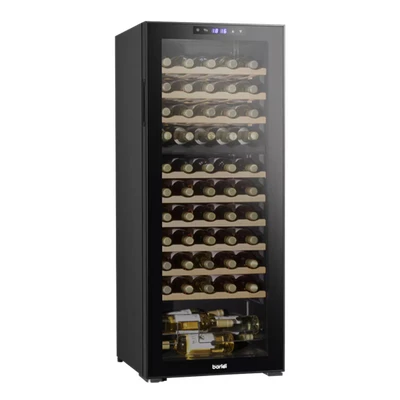 Image of Baridi 55 Bottle Dual Zone Wine Cooler, Fridge with Digital Touch Screen Controls, Wooden Shelves &amp; LED Light, Black DH93