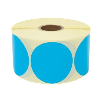 Image of Prolac Marking Dots Pack of 1000 Colourful Adhesive on Roll, 25 x mm, Blue, Glue Dots, Self Adhesive, Round Stickers, Perfect for Office Labeling, Stickers