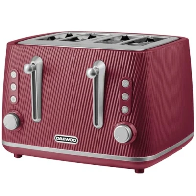 Image of DAEWOO Cascade SDA2781GE 4 Slice Toaster Ruby, Pink,Red