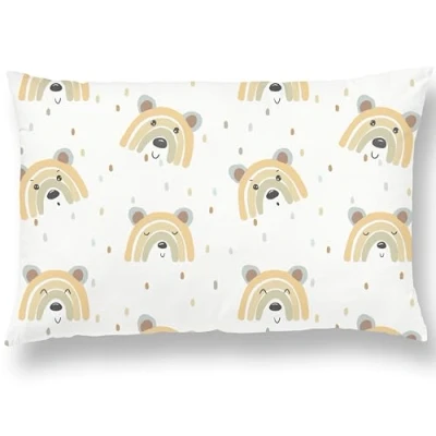 Image of SUPERBE BEBE Children&#039;s Pillow with Cotton Pillowcase for Ages 1 to 3 Size 33x45cm Soft, Hypoallergenic Machine Washable Ideal Bed, Travel, and Naps