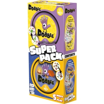Image of Asmodee Dobble Super Pack (Camping + Classic) Family Card Game Ages 6+ 2 8 Players 15 Minutes Playing Time