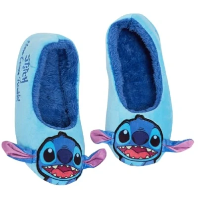 Image of Disney Lilo &amp; Stitch Slippers for Women Girls Teens Blue 8 UK