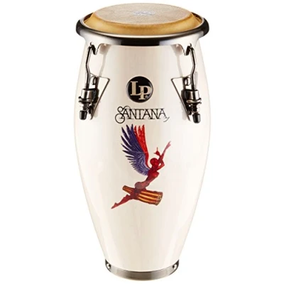 Image of LP Latin Percussion Conga Santana Abraxas Angel LPM197 SNW weiß, brushed Nickel Hardware