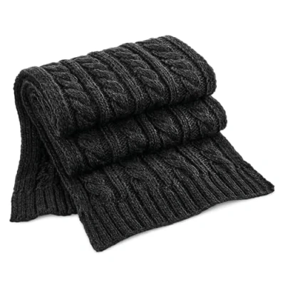 Image of Beechfield B499 Cable Knit Melange Scarf Black