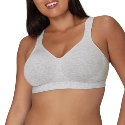 Image of Playtex Women&#039;s 18 Hour Ultimate Lift &amp; Support Cotton Stretch Wireless Bra Us474c Full Coverage, Opaque, Grey Heather, 42B