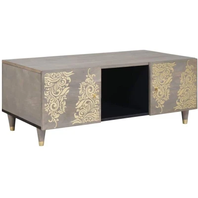 Image of vidaXL Coffee Table Grey 100 x 54 40 cm Solid mango wood