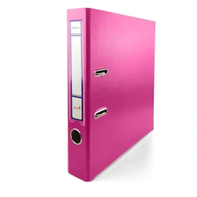 Image of Netuno 1x Folder Lever Arch Pink 2 Ring Binder Ekobox Organiser 5 cm 1,97 inch A4 Narrow Cardboard for Office Shelf Folders Desk