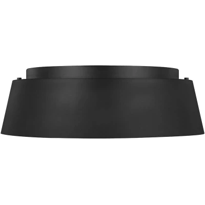 Image of Asher 3 Light Flush Ceiling Light, Midnight Black, E14