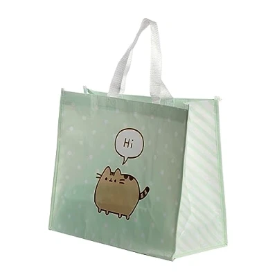 Image of Puckator Pusheen Cat Reusable Shopping Bag Out Of Recycled Plastic Bottles Shoulder Bags Handbags for Women Canvas Tote Hand Large Ladies Aesthetic Stuff