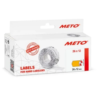 Image of Meto Price Gun Labels (26x12 mm, Single line, 6,000 Labels, Fluorescent Orange, Permanently Adhesive, for METO, Contact, Sato, Avery, Tovel, Samark etc.)