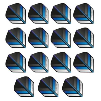Image of RED DRAGON Hardcore XT Black and Blue Stripe Extra Thick Standard Dart Flights 5 sets Per Pack (15 in total)