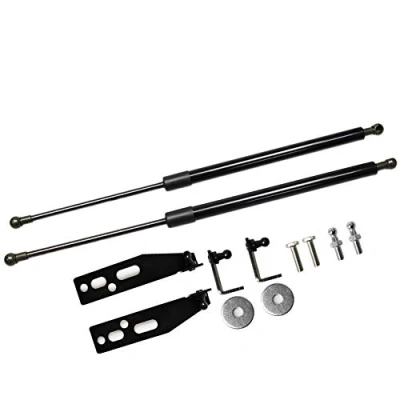 Image of TSUBASA Lift Supports Struts for Fiat 500 2007 2022 Front Bonnet Hood Modify Carbon Fiber Gas Charged Shock Dampers Spring Bar (2 PCS) (Normal Black)