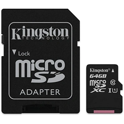Image of Kingston 64GB Class 10 Micro SDHC Memory Card for Nokia 1, 2.1, 3.1, 5.1, 6, 7.1, 7Plus,8 Sirocco, 8110, 3310 3G, NokiaX, X+, XL, Lumia 435,530,535,540,630,635,640,650