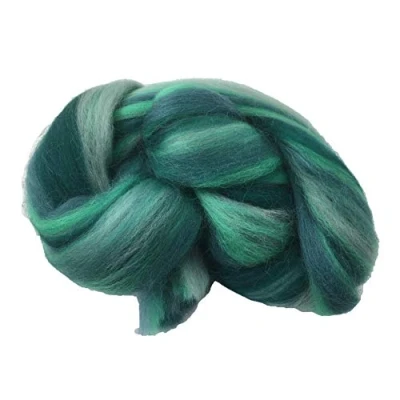 Image of Molten Designs Merino Felting Wool Tops Jade Vein for Needle/Wet
