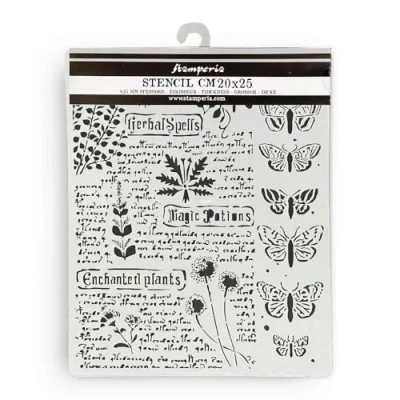 Image of Stamperia Thick Stencils for Scrapbooking, Albums, Card Making, Bullet Journalling and More, Flexible Material, Easy to Clean, Perfect Hobbies, Crafts, Gifting (Fortune Botanic)