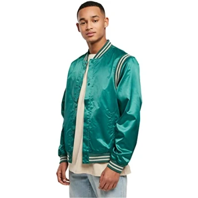 Image of Urban Classics Bomber Jacket, Men&#039;s, Size: XL, Green