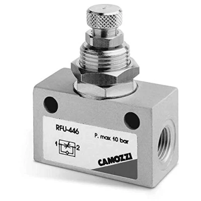 Image of Camozzi RFU 482 1/8 Inline Flow Control Valve, Unidirectional, 1/8&quot;