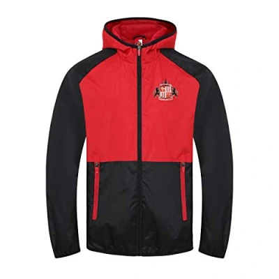 Image of Sunderland AFC Official Gift Boys Shower Jacket Windbreaker 10 11 Yrs LB Red
