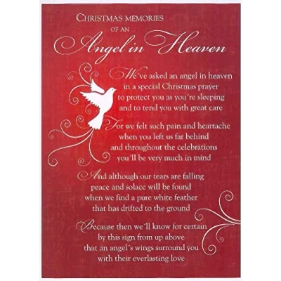 Image of Grave Card Christmas Memories Of An Angel In Heaven Free Holder CM14a