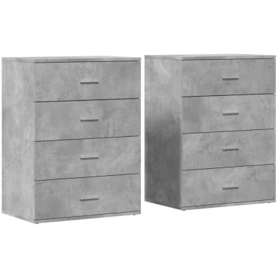 Image of vidaXL Sideboards 2 pcs Concrete Grey 60x39x80 cm Engineered Wood