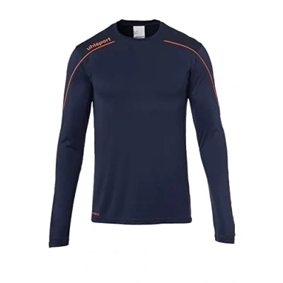 Image of Uhlsport Stream 22 Long Sleeve Jersey Men, Navy/White, Moisture Wicking Dry Tech, Size XXXL