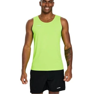 Image of TLRUN Men&#039;s Running Tank Top Ultra Lightweight Marathon Singlet Shirts Dry Fit Workout Sleeveless T Shirts(Small Yellow)