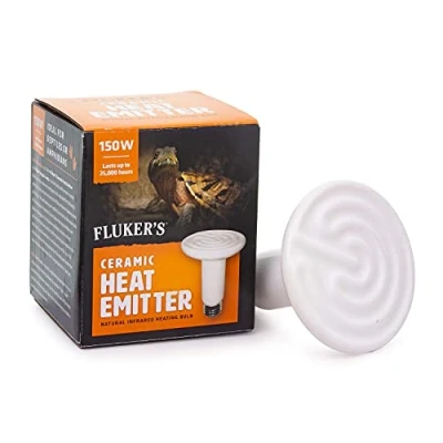Image of Fluker&#039;s Ceramic Heat Emitter, Natural Infrared Heating Bulb for Reptiles, 150 Watt