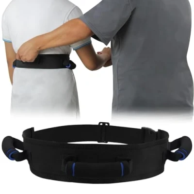 Image of KkaFFe Transfer Belt Assist Sling, Gait with Handles, for Elderly, Patient Belts, Assist, Belts Seniors, Upgraded Using Rubber Handles (Black 1)