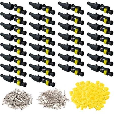 Image of QitinDasen 30 Set 1 Pin Waterproof Car Electrical Connectors, Sealed Connector Plug Socket Kit, for Truck Boat