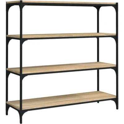 Image of vidaXL Book Cabinet Sonoma Oak 100x33x100 cm Engineered Wood and Steel