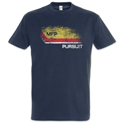 Image of Urban Backwoods Pursuit Main Force Patrol Logo Men T Shirt Blue Size S