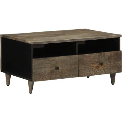 Image of vidaXL Coffee Table Light Grey 80x54x40 cm Solid Wood Mango