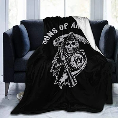 Image of YINGD Bed Blanket Sons of Anarchy Fleece Soft Warm Throw for Women Men Kids All Seasons Sofa Couch Office Travel