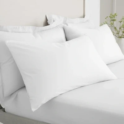 Image of 200 Thread Count Cotton Percale Standard Pillow Case Pair White