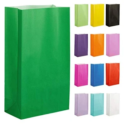 Image of Thepaperbagstore 30 Green Paper Party Bags Colourful Gift for Kids and Adults Parties, Birthdays, Weddings, Baby Showers, Hen Parties Sweets 14x24.5x7cm
