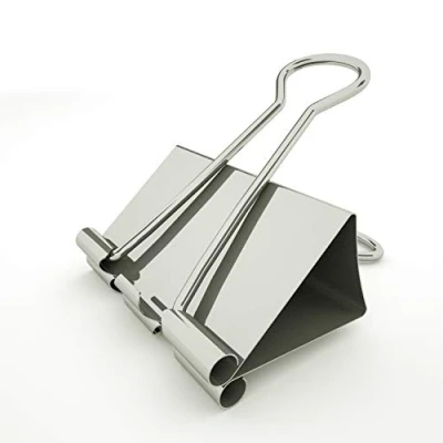 Image of Nctinystore Binder Clips Medium Metal Clamp 1 1/4 in (1.25 inch) (Silver, 12 Count)