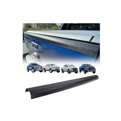 Image of JHCHAN Tailgate Protector Bed Rail Cap for Ford Ranger 2012 2022 T6 T7 T8 Wildtrak Limited Raptor XL XLT XLS Stormtrak Wolftrak Textured Black Trim