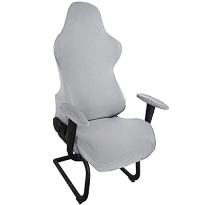 Image of Highdi Stretchable Gaming Chair Covers, Computer Office Cover Stretch High Back, Spandex Armchairs Protector for Racing Chairs, Game (one size,light grey)