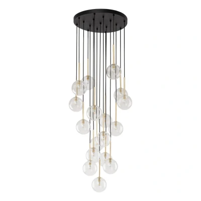 Image of Nilos Cluster Pendant Ceiling Light Black 17xG9