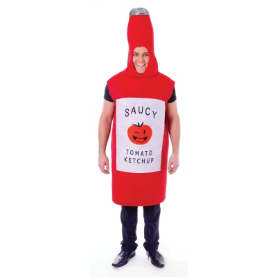 Image of Bristol Novelty AC557 Tomato Sauce Bottle Unisex Red Costume, One Size