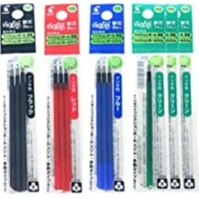 Image of Pilot Gel Ink refills for FriXion Ball 4 Multi Pen, 0.5mm, Black/Blue/Red/Green Ink, 6 Packs 12
