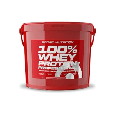 Image of Scitec Nutrition 100% Whey Protein Professional 5 kg Improved Formula Gluten Free and Sugar Strawberry Flavor