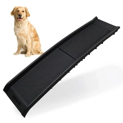 Image of DIVCHI Pet Ramp Anti Slip Dog Ramps Lightweight &amp; Portable Plastic Car Foldable Pets (Black)