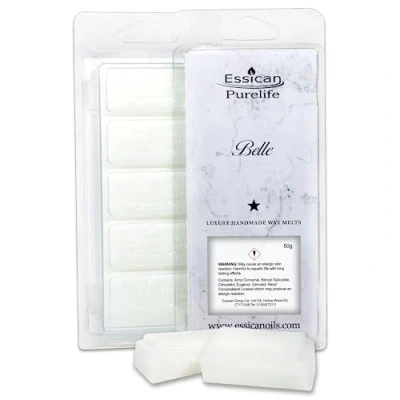 Image of Wax Melt Snap Bar, Strong Scented, 50+ Fragrance Scents Home Fragrance, Scented for Burner &amp; Candle Warmer, Vegan Eco Friendly Gift (Belle) 50g