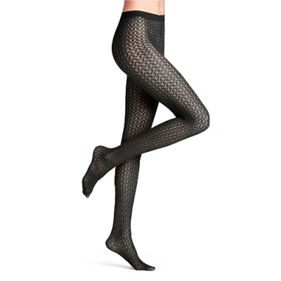 Image of FALKE Women&#039;s Cryptogram 30 DEN W TI Sheer Patterned 1 Pair Tights, Black (Black 3009), S