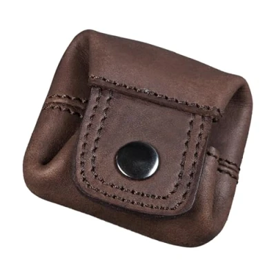 Image of STILORD &#039;Varys&#039; Leather Coin Purse Small Vintage Wallet Pouch Slim Men Women Genuine Cow Hide, Colour:Flat Dark Brown
