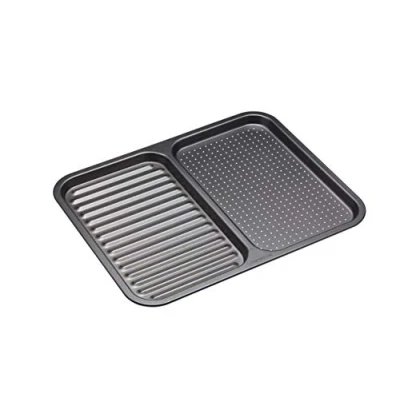 Image of MasterClass Divided Ridged Baking Tray 39cm x 31cm
