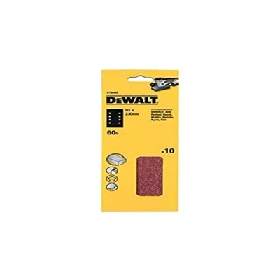 Image of Dewalt DT8590 QZ One Third Sheet, Pre Punched, 93 mm x 230 mm, Grit Size 60 (Pack of 10)