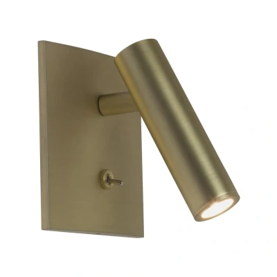 Image of Enna Square Switched LED Matt Gold Reading Light Astro
